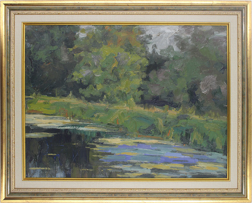 Романчук Михаил Григорьевич. Пейзаж с прудом